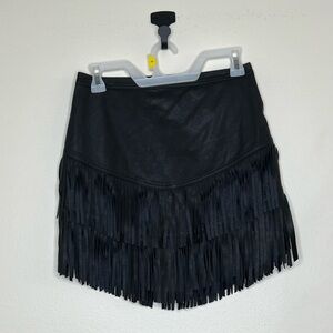 Women’s New Fake Leather Fringe Abercrombie & Fitch Skirt Size 0